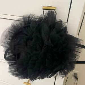 Black Tulle Ruffled crop top altard state